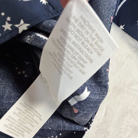 Boden Womens Classic Shirt Size 8P Shooting Star Button-Down Long Sleeve Navy - Picture 7 of 8